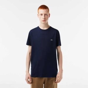Lacoste Crew Neck Pima βαμβακερα Jersey σκουρο μπλε μπλε | MU3175094