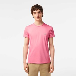 Lacoste Crew Neck Pima βαμβακερα Jersey ροζ | ZN2617485