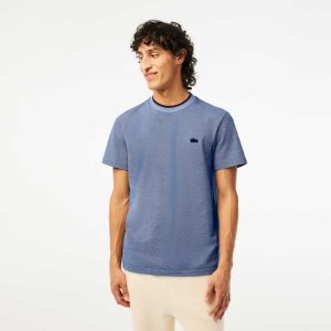 Lacoste Crew Neck Premium βαμβακερα μπλε σκουρο μπλε μπλε ασπρα | FY5918432