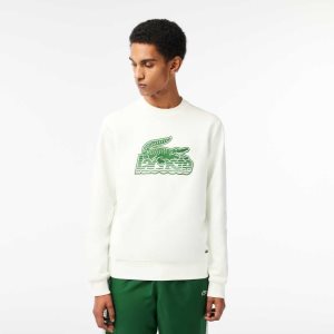 Lacoste Crew Neck Unbrushed Fleece ασπρα | MY4612509