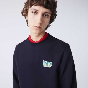 Lacoste Crew Neck Vintage Badge Fleece σκουρο μπλε μπλε | OF4583902