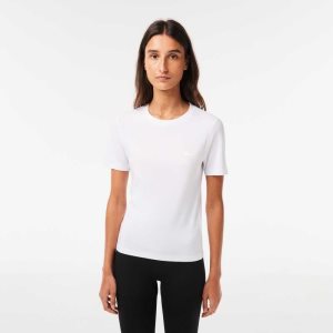 Lacoste Crew Neck βαμβακερα Blend T-Shirt ασπρα | TP8943520