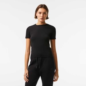Lacoste Crew Neck βαμβακερα Blend T-Shirt μαυρα | WM8634102