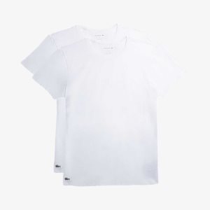 Lacoste Crew Neck βαμβακερα Lounge T-Shirt 2-Pack ασπρα | WP6490235