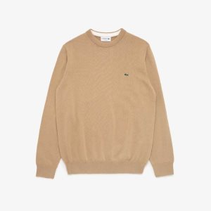 Lacoste Crew Neck βαμβακερα Μπεζ | AU8630954