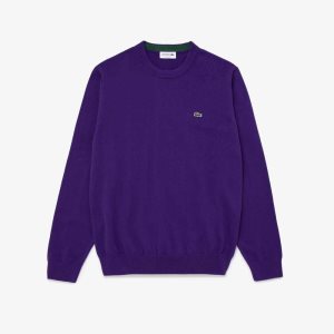 Lacoste Crew Neck βαμβακερα μωβ | DA8701329
