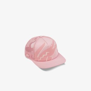 Lacoste Crocodile Print Neoprene And Mesh ροζ | VB4861235