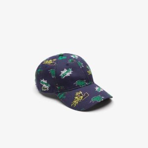 Lacoste Crocodile Print σκουρο μπλε μπλε | XS7468203