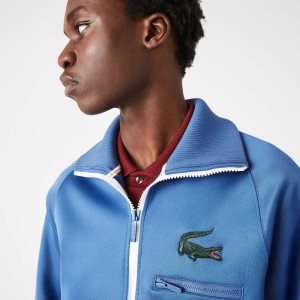 Lacoste Crocodile Stand-Up Collar Zippered Jacket μπλε | BG3159684