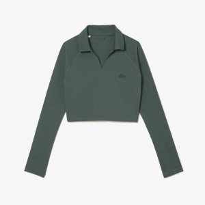 Lacoste Cropped Long Sleeve πρασινο | EJ6475893