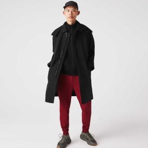 Lacoste Detachable Hood Knee-Length θαλασσης-Resistant Parka μαυρα | UQ6258340