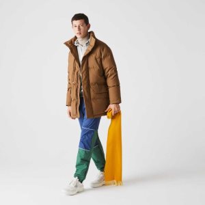 Lacoste Detachable Hood Long Puffer Coat καφε | PI2687310