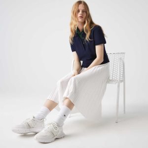Lacoste Elasticized waist Flowing Πλισέ ασπρα | HY8514729