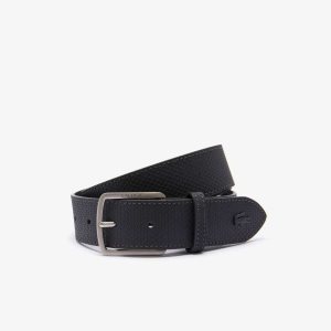 Lacoste Engraved πόρπης Reversible Pique δερματινα σκούρο καφε | YW3015682