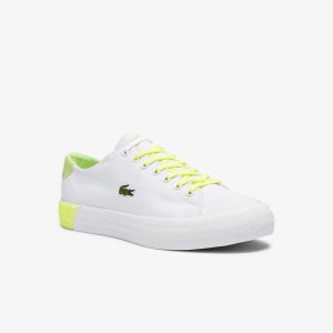 Lacoste Gripshot καμβα and δερματινα ασπρα κίτρινα | OC9631582