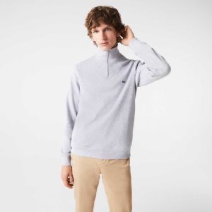 Lacoste Half Zip βαμβακερα γκρι | DT9234810