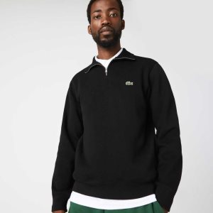 Lacoste Half Zip βαμβακερα μαυρα | HR2407583
