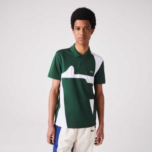 Lacoste Heritage Regular Fit Print βαμβακερα Pique πρασινο ασπρα | ID3149625
