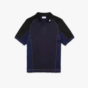 Lacoste Heritage Regular Fit Stretch Mini-Pique σκουρο μπλε μπλε μαυρα | XB3680145
