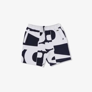 Lacoste Heritage σταμπεσ Print βαμβακερα Fleece σκουρο μπλε μπλε ασπρα | RT4398072