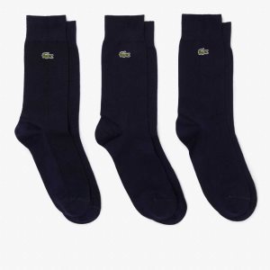 Lacoste High-Cut βαμβακερα Pique 3-Pack σκουρο μπλε μπλε | CL0354867