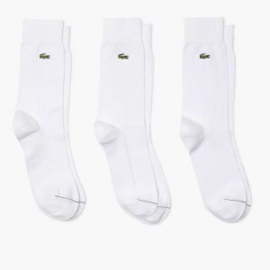 Lacoste High-Cut βαμβακερα Pique 3-Pack ασπρα | SP7849563
