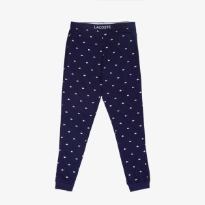 Lacoste Jersey Pajama Pants σκουρο μπλε μπλε ασπρα | ZG1625487