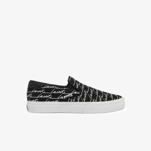 Lacoste Jump Serve καμβα Print Slip-On μαυρα | DY7620943