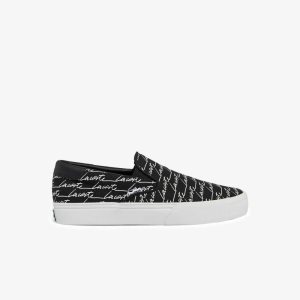 Lacoste Jump Serve καμβα Slip-On μαυρα ασπρα | FM7250649