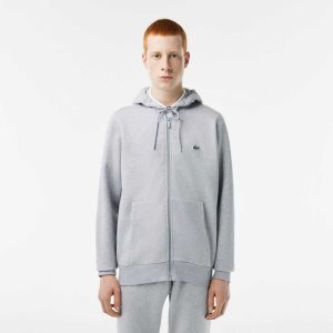 Lacoste Kangaroo Pocket Fleece Zipped γκρι | WI5978023