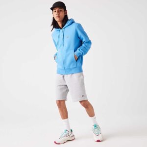 Lacoste Kangaroo Pocket Fleece Zipped μπλε | LC7831249