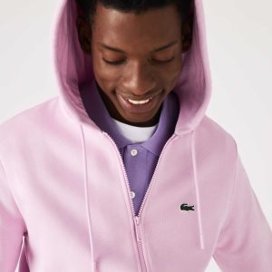 Lacoste Kangaroo Pocket Fleece Zipped ροζ | ER8560192