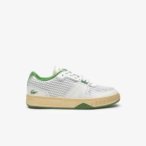 Lacoste L001 δερματινα Heel Pop ασπρα πρασινο | PZ4268351