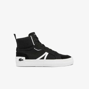 Lacoste L004 Mid καμβα μαυρα ασπρα | YR8397506