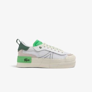 Lacoste L004 flatforms Heel Pop ασπρα πρασινο | BI0235648
