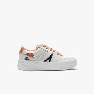Lacoste L005 δερματινα ασπρα καφε | AZ0962735