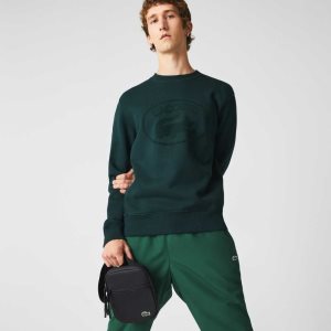 Lacoste LCST Coated καμβα Small φλατ Crossbody μαυρα | TP3869145