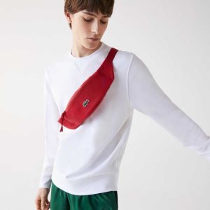 Lacoste LCST Coated καμβα Zippered Fanny Pack κοκκινα | UA8359247