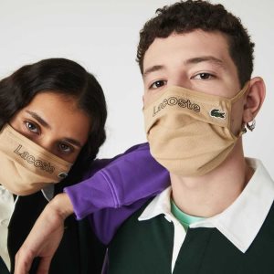 Lacoste LIVE Face Protection Mask print and adjustable Μπεζ | EK8506142