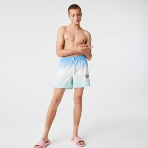Lacoste LIVE Gradated Print μπλε ασπρα τυρκουάζ | ER4785906