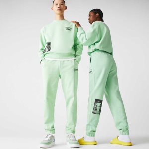 Lacoste LIVE Heritage Print βαμβακερα Fleece Jogging πρασινο | TY3607594