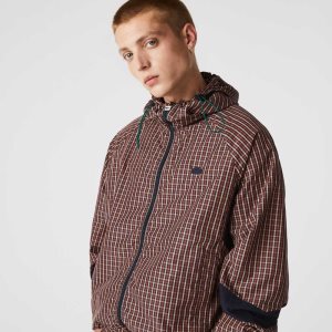 Lacoste LIVE Zip Hood Light Check σκουρο μπλε μπλε ασπρα | ND6152309