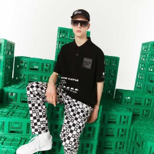 Lacoste LIVE x Minecraft Loose Fit Organic βαμβακερα μαυρα | PD5703241