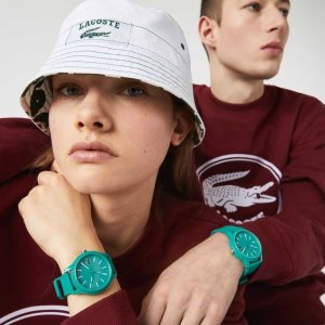Lacoste L.12.12 3 Hands Green σιλικόνη μαυρα | UT8416073