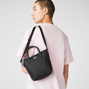 Lacoste L.12.12 Concept Petit Pique Coated καμβα Min μαυρα | TZ7039526