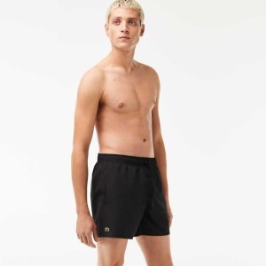 Lacoste Light Quick-Dry Swim μαυρα πρασινο | JS9537162