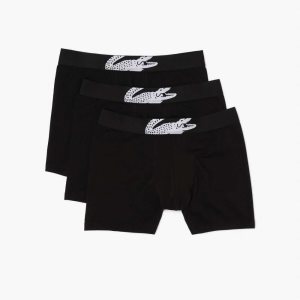 Lacoste Long Boxer Briefs 3-Pack μαυρα | CU0195842