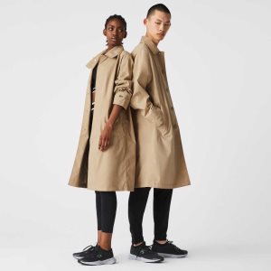 Lacoste Long Light θαλασσης-Resistant Buttoned Parka Μπεζ | XW4193685