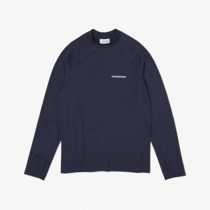 Lacoste Long Sleeve Organic βαμβακερα Slim Fit μπλε | LQ1375486
