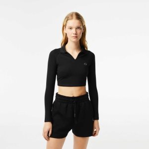 Lacoste Long Sleeve Recycled Polyamide κοντο μαυρα | VB1835427